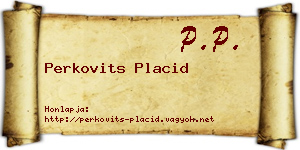 Perkovits Placid névjegykártya